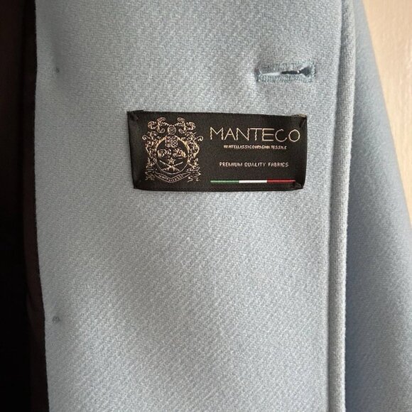 Zara Premium Collection Sky Blue Oversize Wool Blend Coat XS-M - Picture 4 of 8